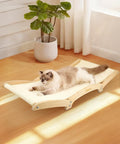 Cat Scratcher Bed with Sisal & Solid Wood Base, Extra Large Cat Scratch Pad for Scratching, Lounging & Sleeping, Stable Anti-Tip Design, Paint-Free & Eco-Safe, Easy Assembly, 34”