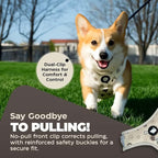 Haminway No-Pull Dog Harness for Medium Dogs – Reflective, Breathable Vest with Adjustable Chest & Neck Straps – Easy to Wear, Anti-Choke Harness for Safer Walks (Beige, Size Medium)
