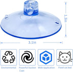 WishLotus 4pc Cat Window Perch - Suction Cup Bed Seat Accessories, Thickened PVC Suction Cup Replacement, Pet Supplies