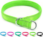 Reflective Slip Dog Collar, Loop Dog Collar for 44-75 lbs Dogs Nylon Training Collars with Soft Padded for Medium Dog Collars Green 1" W x 22" L (Fits Neck 15.7"-19.7")