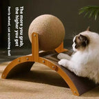 Interactive Cat Scratcher, Cat Scratching Post Design with Arch Bridge Balls-Stylish Cat Scratching Board, Natural Sisal Scratcher Ball, Fun and Engaging Scratching Post for and Exercise