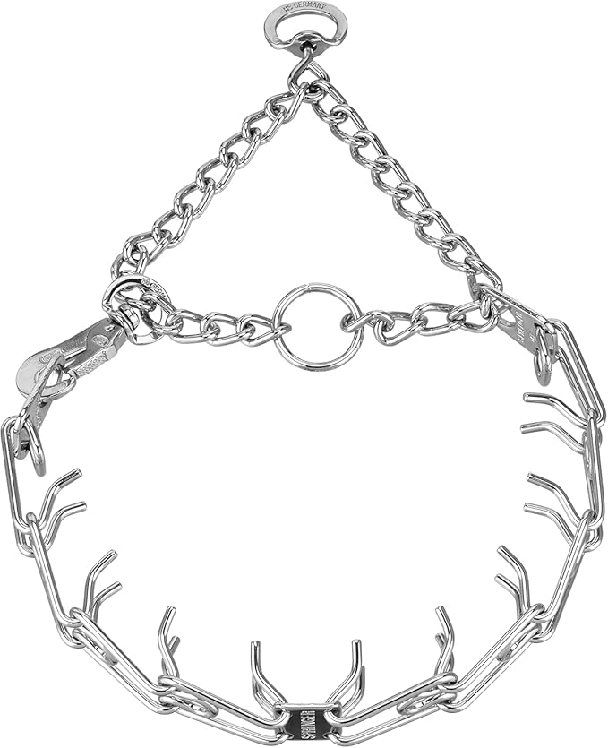 Herm. Sprenger Ultra-Plus Prong Dog Training Collar with Quick Release Snap and Swivel, Anti Pull Training Pinch Collar, Steel Chrome Plated (3.0 mm x 18" Neck Size; 23" Chain Length)