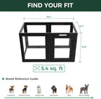 FXW AuraSpace Acrylic Indoor Dog Playpen for Puppies and Small Dogs, 24 Inch, 6 Panels, Black