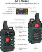 Citronella Dog Training Collar with Remote & 1* Spray Refill, 4 Modes Beep/Vibration/Spray/Spray Enhancement, Humane Safe Dog Bark Collar, Waterproof Spray Collar, Range 300M 【Only Work with Remote】