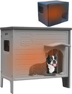 Plastic Dog House for Outdoor Indoor with Insulated Liner,Durable Waterproof Plastic Dog House with Side Window Elevated Floor, Easy to Assemble Easy to Clean(Suitable for Use in Winter)