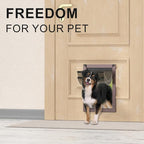 Rescumascer Aluminum Medium Dog Door for Door, Doggie Door with Two Sliding Lock Panels for Extreme weathter, Dog Door for Medium Dogs up to 30lbs