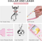 EXPAWLORER Small Dog Harness and Leash Set - Cute Puppy Harness Leash Dog Collar with AirTag Holder Silicone Case, Soft Padded Step in Pet Vest Reflective for Outdoor Walking, Floral XXS