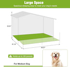 GUTINNEEN Heated Dog House Outdoor with Proch Weatherproof Dog Kennel with Heating Pad Anti-Chewing Iron Frame Dog Shelter for Small Medium Dogs(Dark Brown)