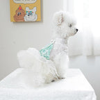 Fashion Sweet Puppy Dog Blingbling Princess Skirt Pet Dog Lace Cake Camisole Tutu Dress C-Green M