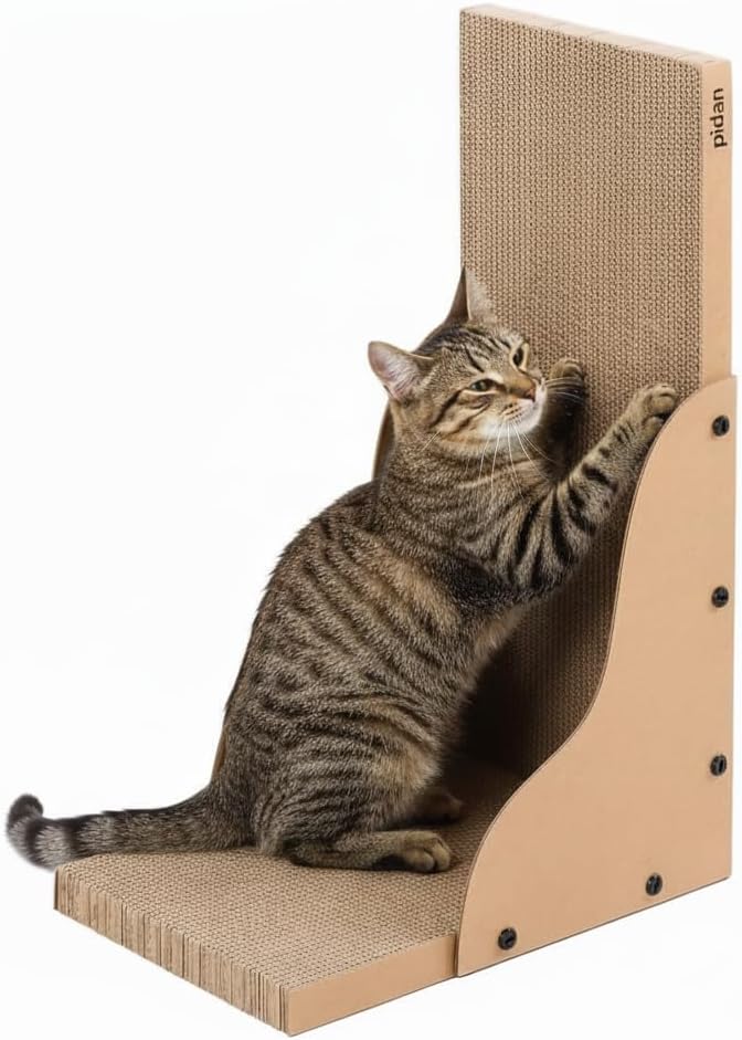 pidan Cat Scratcher Cardboard,L Shape Cat Scratchers for Indoor Cats Scratching Board,A-Grade Corrugated Base Paper,Safe Glue (L Type)