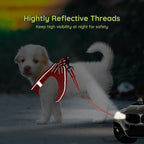 BELLA & PAL Step in Vest Harness for Small and Medium Dogs, No Pull Small Dog Harness with Leash Set, Comfortable Air Mesh Dog Vest Harness with Reflective Strip (Red, S)