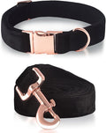Bubblepup Velvet Dog Collar and Leash Set, Dog Collars for Small Medium Large Dogs Leash for Training & Walking