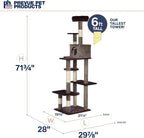 Prevue Pet Products Cat Tree Extra Tall 60in Multilevel Durable Cat Scratching Post & Jumping Platform Space Saving Cat Condo Pet Play House and Hideaway for Indoor Cats, Purple