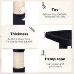 BestPet | 37" Cat Tree Tower | Dark Gray | Sturdy Multi-Level Cat Tree with Plush Condo, Cozy Perch, Sisal Scratching Posts, Hanging Toy and Hammock | Easy Assembly | for Kittens & Adult Cats