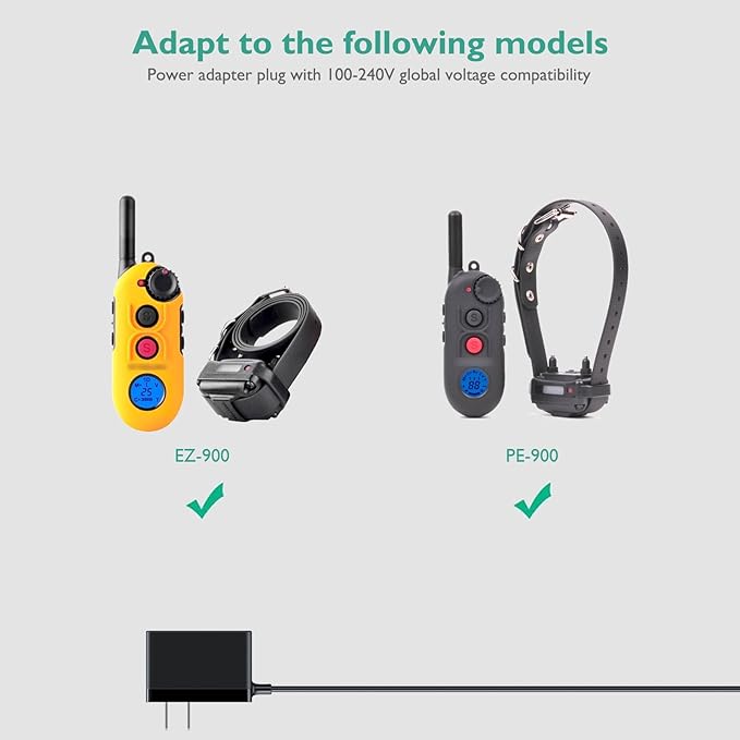 for Educator Charger Dual Lead Charger Compatible with Pro and Easy Series 900 Dog Training Collars Replacement EZ-900, EZ-902, EZ-903, EZ-904, PE-900, PE-902, PE-903 Power Adapter Supply Cord