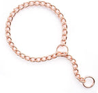 TSPRO Stainless Steel Heavy Duty Metal Dog Collar, Adjustable and Durable Pet Collar for Medium to Large Dogs, Ideal for Walking and Training (Rose Gold, 4MM*20.5-23 inches)