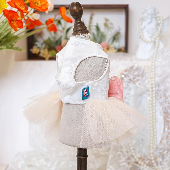 Fashion Sweet Puppy Dog Blingbling Princess Skirt Pet Dog Lace Cake Camisole Tutu Dress E-Pink XS