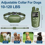 Dog Shock Collar, 4500 FT Dog Training Collar with Remote, Waterproof Bark Collar, Rechargeable E-Collar with Recording & Calling & Vibration & Shock for All Breeds (Green)