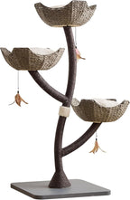 52” Tall Modern Gray Cat Tree Tower for Large Cats| Cat Scratching Posts with Hand-Woven Baskets | Luxury Cat Condo for Indoor Multiple Cats | Cat Furniture for Gifts （52” Gray ）