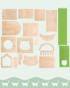 Cat Wall Shelves, 16 in 1 Cat Wall Furniture with Green Wall House, Bridge, Steps, Climbing Post & Scratching Pad Modular Wall Mounted Cat Playground for Large Spaces & Multi-Cat Homes