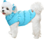 Winter Warm Dog Jacket for Small Medium Dogs Cat Cold Weather Coats with Harness Paded Dogs Fleece Vest Waterproof Windproof Dog Snow Jacket Pet Puppy Clothes (Blue,XL)