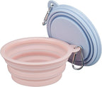 2-Pack, LeeRound Small Medium Collapsible Dog Water Bowl for Travel, Food-Grade Silicone Bowl, Portable Dog Bowl with Hook, Outdoor Pet Feeding Bowls Meet Needs in Different Scenarios, Pet Essentials