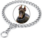 Chain Choke Collar for Dogs, Metal Slip Link Training Heavy Duty Dog Choker Collar Martingale for Medium Large Dogs L+ Length: 24” 4.0mm(Suitable for Dog's Neck 20")