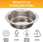 Neater Pet Brands 1 Cup (8 oz.) Shallow Stainless Steel Cat Bowls, 1 Single Neater Feeder Replacement Bowl (Express & Deluxe), Metal Cat Dishes for Food and Water, Whisker Friendly, Dishwasher Safe