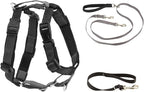 PetSafe 3-in-1 Harness with Two-Point Control Leash - Custom Fit Durable Obedience Gear for Gentle Behavior Training to Reduce Leash Pulling - Breathable Padded Design - Medium - Black