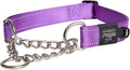 Reflective Nylon Choke Collar; Slip Show Obedience Training Gentle Choker for Extra Large Dogs, Purple