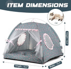Pawstrip Dog Tent Indoor Cat House Pink Puppy Bed Portable Pet Teepe Princess Dog Camping Tent Outdoor Kitten Houses Cute Bunny Nest Girl Kitty Cave, Medium (15.7"x15.7"x14.6")