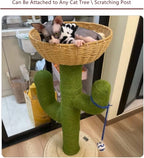 SHENGOCASE Cat Tower Tree Add ons Accessories Replacement Part Basket Bed, Handwoven Wicker Rattan Nest Bowl with Soft Cushion (1pc)