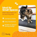 Shaidy Cat Scratch Wall Pad 24x15” - Corner Wall Scratcher for Cats, Self-Adhesive Cat Scratcher for Indoor Cats, Prevents Furniture Scratching, Cat Scratching Mat, Modern Dark Gray Design