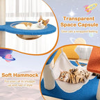 49" Space-Themed Cat Tree Tower – UFO Perch, Transparent Capsule, Hammock & Sisal Scratching Posts – 7-Level Modern Cat Condo for Indoor Cats