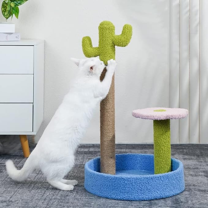 Cat Tree Cat Tower Cactus cat litter cat scratching column kitten climbing frame wear-resistant scratching claw grinding device teasing cat toys Cat Tree Condo Cat Tree Indoor Climbing ( Color : 1 )