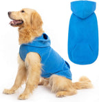 EXPAWLORER Dog Hoodie Fleece Sweater Vest, Hooded Dog Sweatshirt Fall Winter Pet Clothes with Leash Hole, Sleeveless Warm Cozy Puppy Clothing for Cat Small Medium Large Dogs Girl Boy, Blue XL