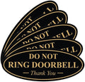 All Quality Oval DO NOT Ring DOORBELL Thank You Sign - Black/Gold Medium 5 Pack