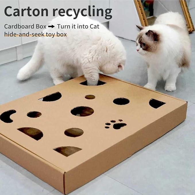 Want to Scratch,Play & Sleep! Gworld 3-in-1 Cat Scratcher Bed With Bell Ball Toy – Interactive Cat Scratch Pad for Indoor Cats Scratching Board 3 Pack Reversible Cardboard Modern Scratcher Replacement