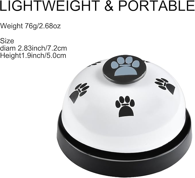 3 Pack Dog Doorbells, Pet Training Bells for Outside Potty Training and Communication, Bell for Dog Cat Puppy Interactive Toys (White, 3 Pack)