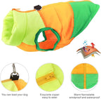 Idepet Pet Dog Cat Coat with Leash Anchor Color Patchwork Padded Puppy Vest Jacket Teddy Chihuahua Costumes Pug Cloth XS S M L(XX-Large,Green)