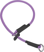 Martingale Dog Collar, 5/16” High-Strength Nylon Rope Slip Collar with Spring-Loaded Adjustable Stopper for Small, Medium & Large Dogs(Light Purple, 18 inch)