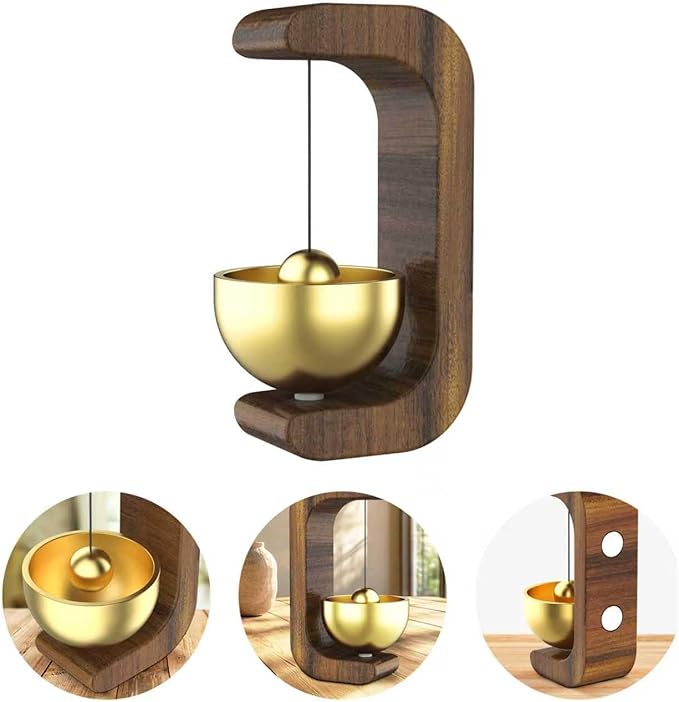 Magnetic Shopkeepers Bell for Door Opening – Decorative Wooden Chime with Brass Bell,Easy Magnetic Mount for Home,Office,Café,Store,and Garden – Ideal for Housewarming or Gift