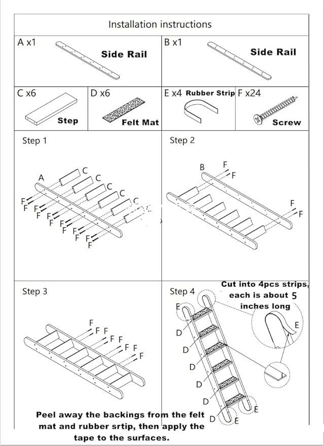 SHENGOCASE Solid Wood Wall Leaning Cat Ladder for Indoor Cats and Small Medium Dog, Stair Step for Window Bed, Wall Climbing Furniture (47.2")