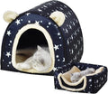 Dog Bed or Cat Bed,2 Ways to Use,Indoor Pet House with Fluffy Mat,Removable and Washable Cover,Splash-Proof House and Non-Slip Bottom,for Cats and Small Dogs(M Star)