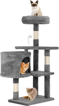 Cat Tree 36 Inch Cat Tower for Indoor Cats with Scratching Post,Padded Perch,Hanging Toys for Kittens & Adult Cats,Beige (Light Gray)