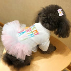 ANIAC Girl Dog Birthday Tutu Dresses Puppy Lace Skirt and Hairpin Cat Birthday Princess Dress Pet Clothes for Cats Small Dogs (X-Large, White)