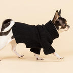 Fitwarm Dog Turtleneck Sweater, Thermal Knitted Pet Coat, Dog Winter Clothes for Small Dogs, Cat Apparel, Black, XL