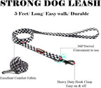 QQPETS Dog Harness Leash Set Adjustable Heavy Duty No Pull Halter Harnesses for Small Medium Large Breed Dogs Back Clip Anti-Twist Perfect for Walking (L(23"-32" Chest Girth), Black Plaid)