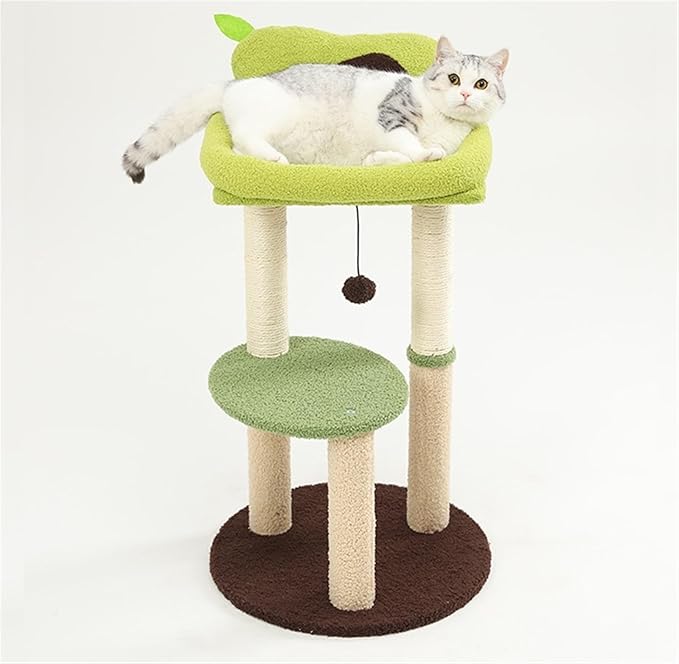 Cat Tree Activity Indoor Outdoor Post Avocado Cat Tree for Indoor Tower Cozy Top Perch Sisal Scratching Posts(45 * 83cm)