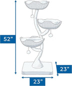Habitat Haven The Sanctuary Cat Tree - Luxury Cat Condo, Large Modern Indoor Tower with 3 Faux Fur Beds, Scratching Posts, and Toys for Cats, 23-Inch Width x 23-Inch Depth x 52-Inch Height